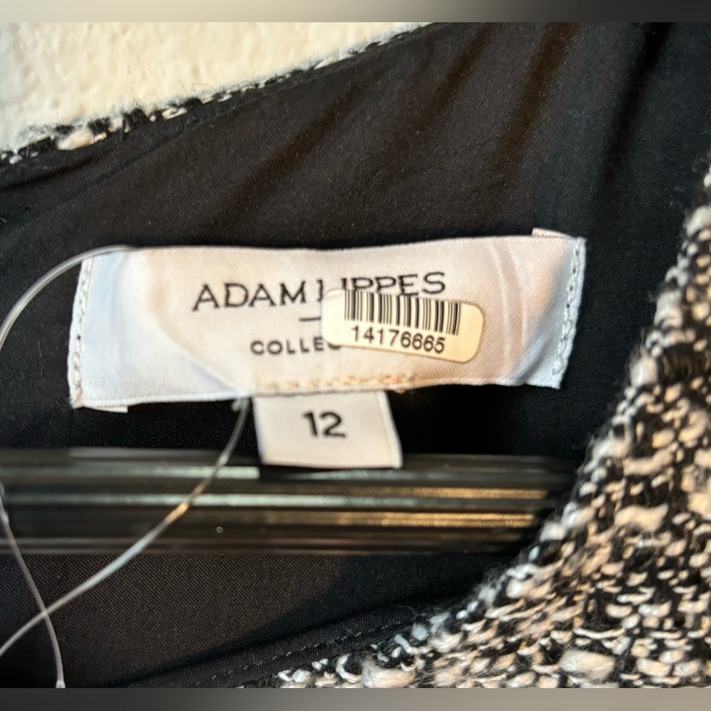 Adam Lippes Collective Gray Tweed Sheath Dress Sleeveless Crew Neck Size 12 - Picture 13 of 14